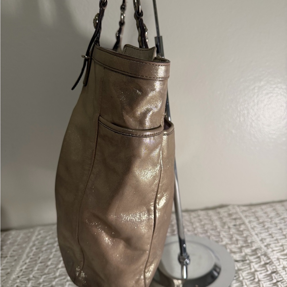 Coach Shimmering Tan Tote Bag - Picture 5 of 9